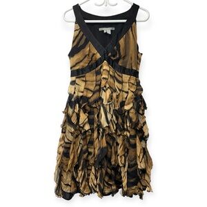Zara Silk Animal Print Sleeveless Dress size L